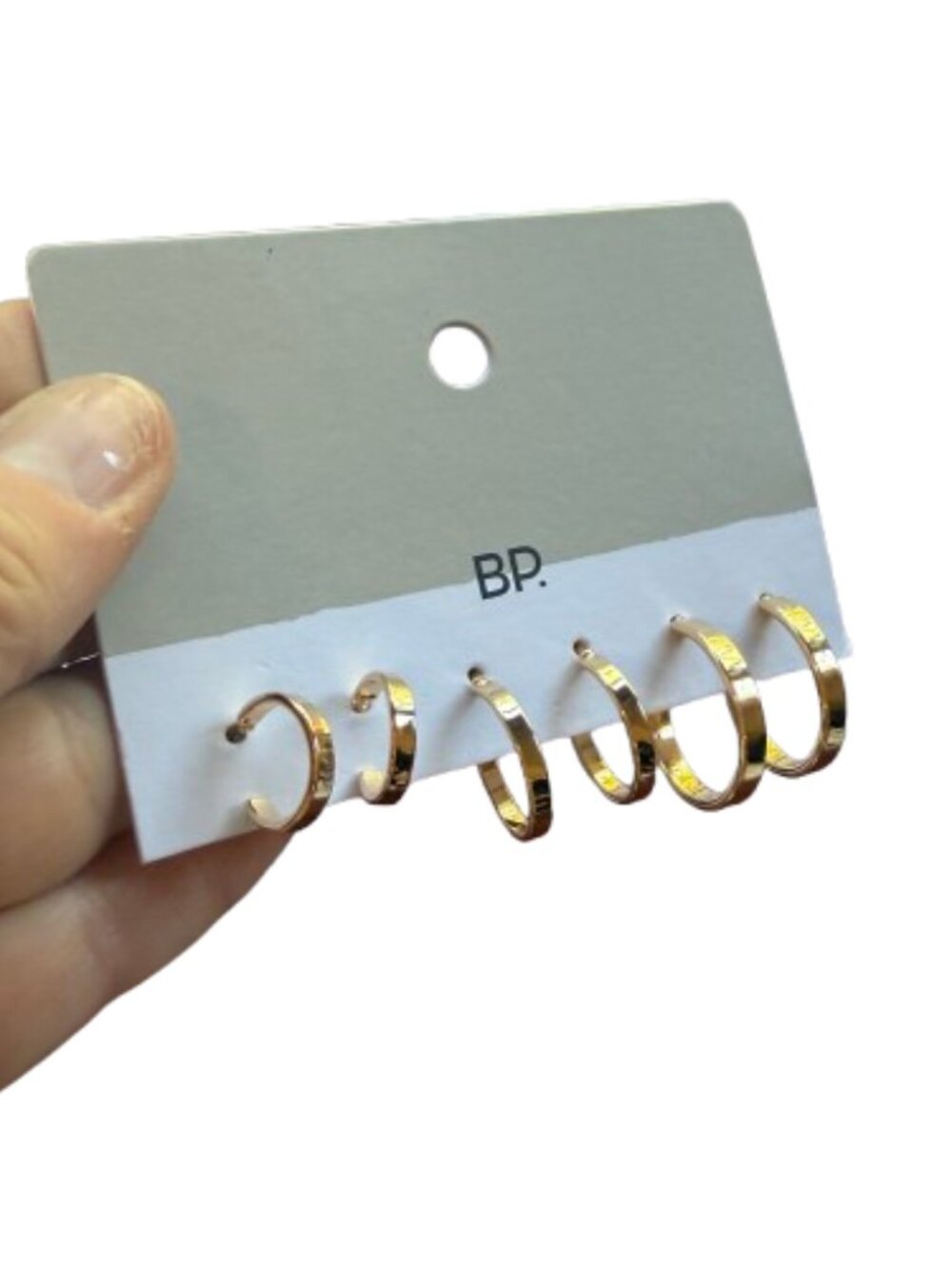 NORDSTROM New Set of 3 Gold tone Hoops Earrings NWT